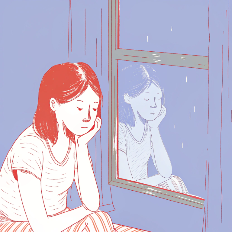 a-young-female-reflecting-her-past